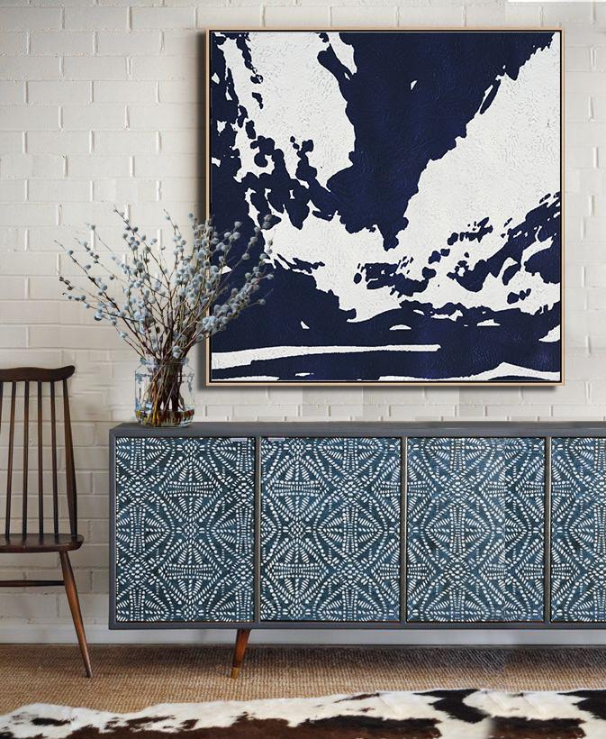 Navy Blue Minimalist Painting #NV182A